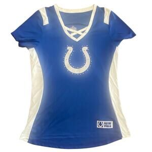 Majestic Indianapolis Colts Women’s Crisscross V-Neck Shirt – Size L